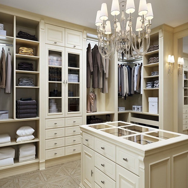 Vermonhouzz Luxury European Design Bedroom Furniture Walk In Closet Wardrobe Cabinets