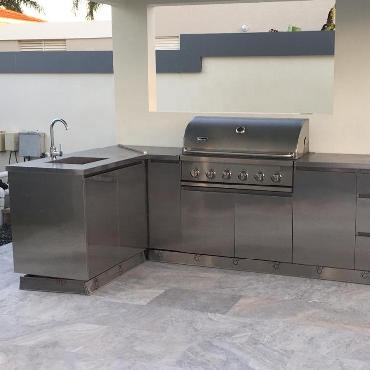 304 Stainless Steel Outdoor Kitchen Cabinets Doors and Drawers Composite Florida