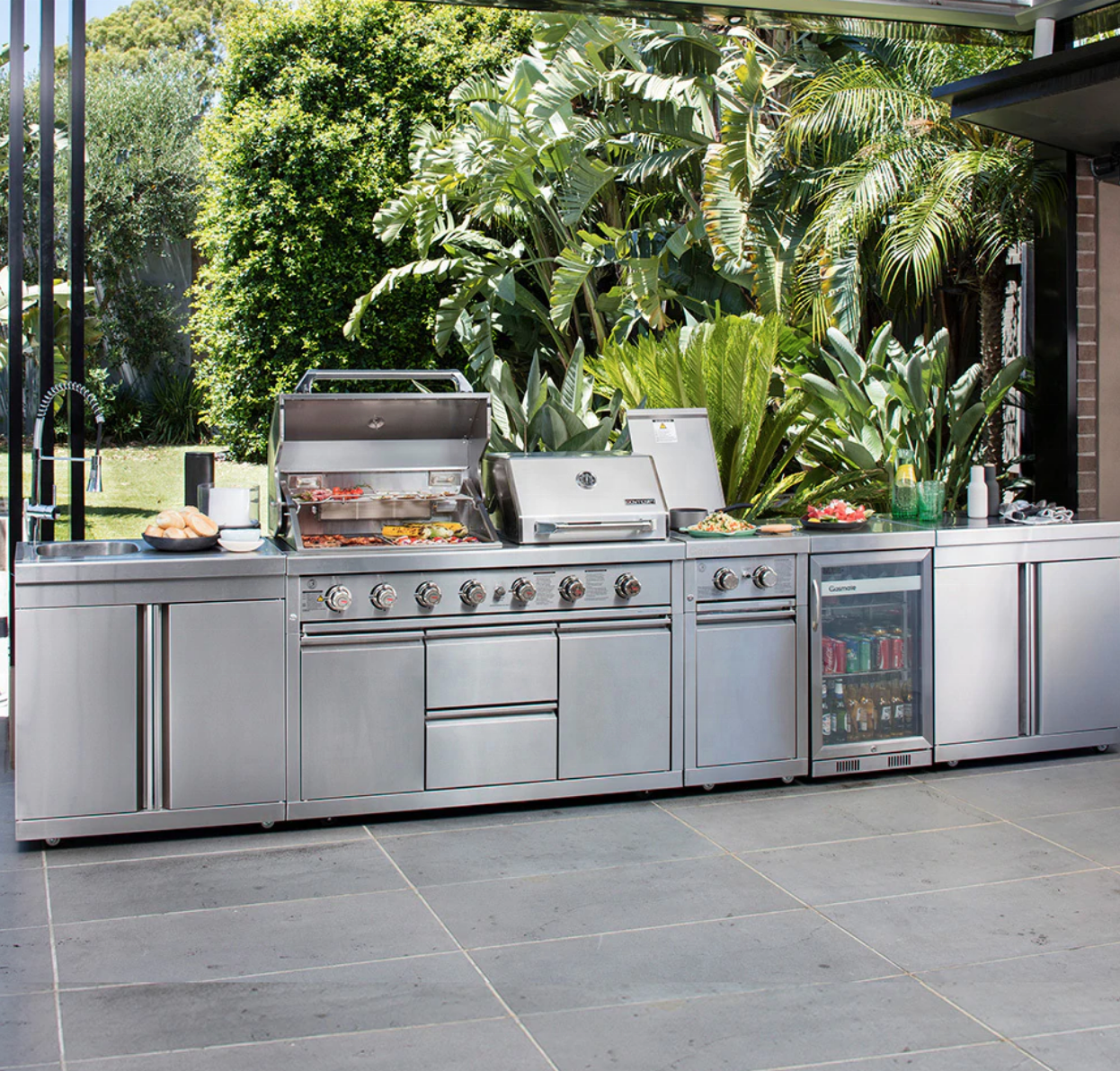 304 Stainless Steel Outdoor Kitchen Cabinets Doors and Drawers Composite Florida