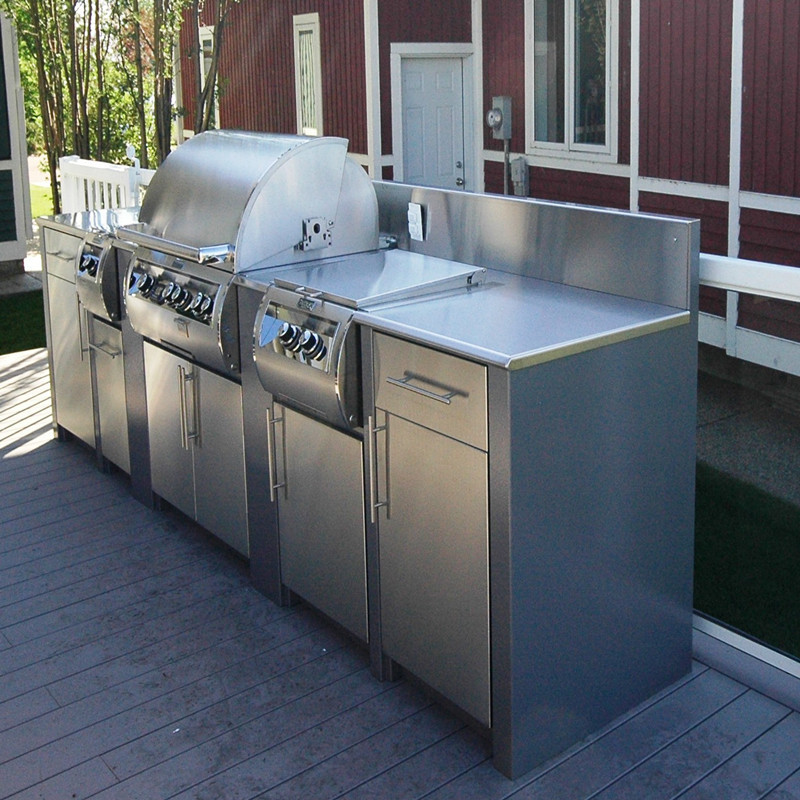 304 Stainless Steel Outdoor Kitchen Cabinets Doors and Drawers Composite Florida