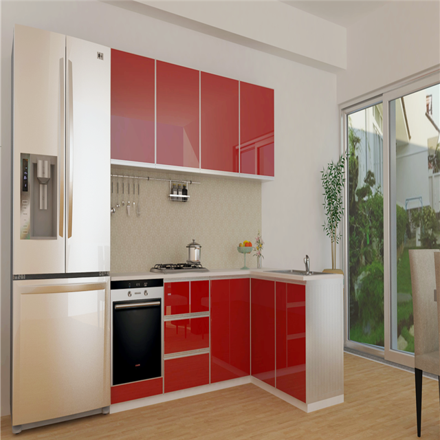 New Model Red Aluminum Kitchen Cabinet Kitchen Full Design of Kitchen Furniture