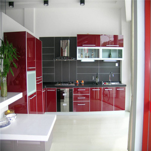 New Model Red Aluminum Kitchen Cabinet Kitchen Full Design of Kitchen Furniture