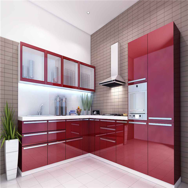 New Model Red Aluminum Kitchen Cabinet Kitchen Full Design of Kitchen Furniture