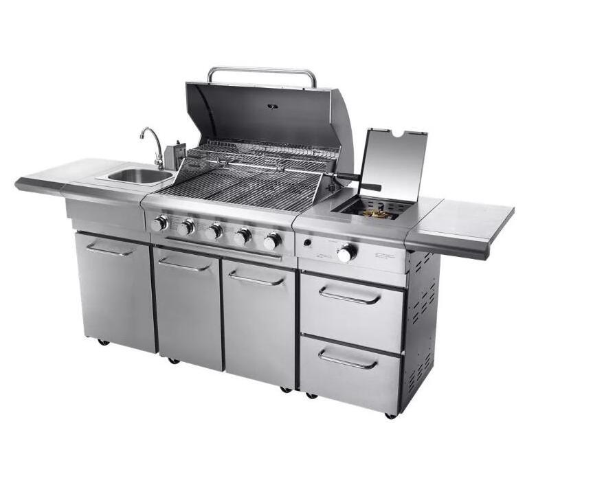 Top Selling Outdoor Kitchen Free Standing Stainless Steel Commercial Kitchen Cabinet And BBQ Grill