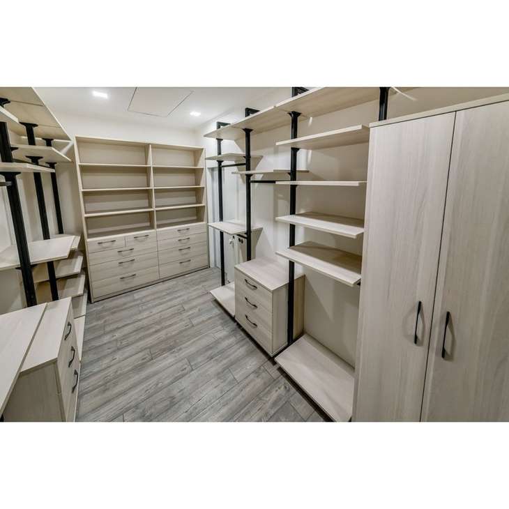 2023 Hangzhou Vermont Modern U shaped Wardrobe Design Professional Custom Wood Melamine Bedroom Closet