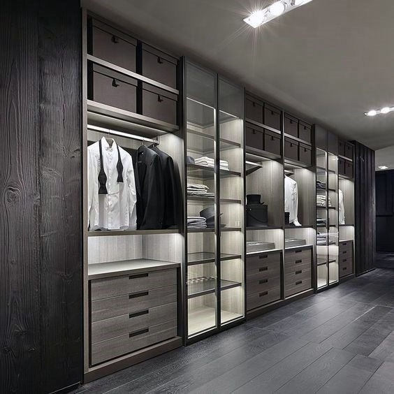 Vermont Italy High Quality Bespoke Walk In Closet  Master Room Wardrobe Cabinet Design