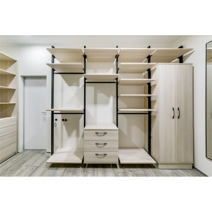 2023 Hangzhou Vermont Modern U shaped Wardrobe Design Professional Custom Wood Melamine Bedroom Closet