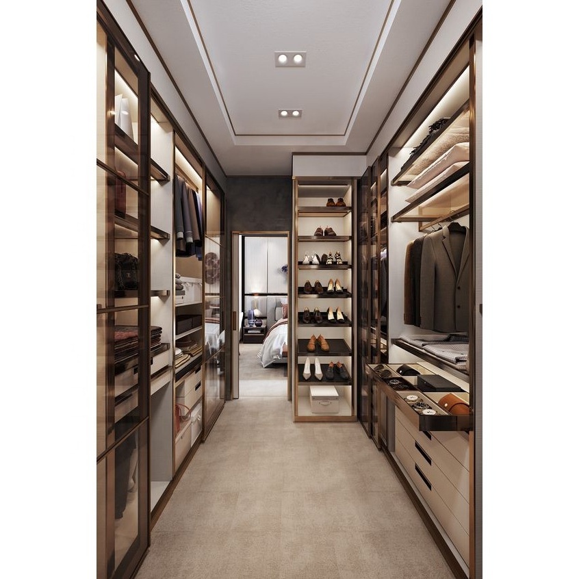 Vermont Italy High Quality Bespoke Walk In Closet  Master Room Wardrobe Cabinet Design