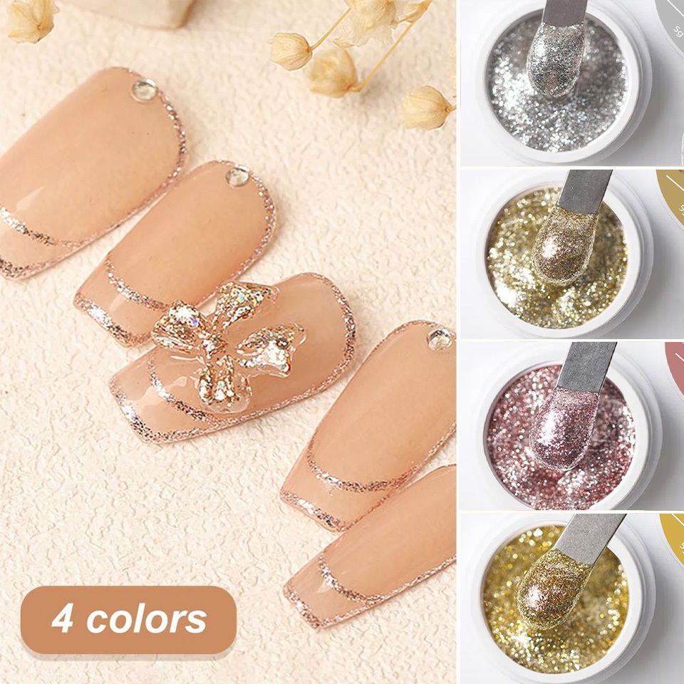 4 Color Nail Gel Polish 3D Nail Carved UV Gel Sculpture Creative Painting Glue Platinum Glue