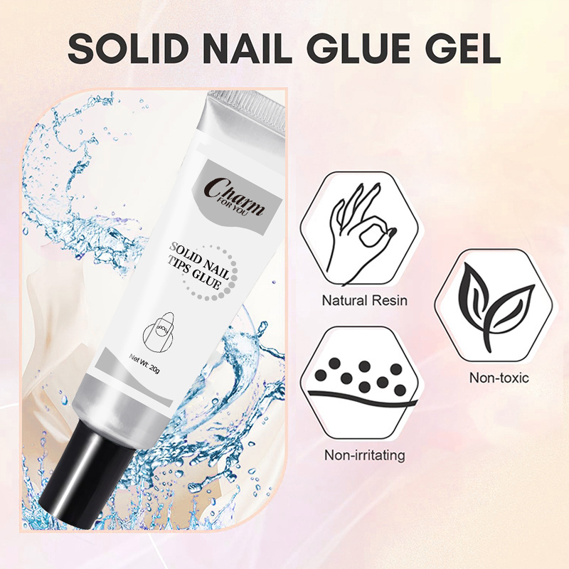 20g Clear Solid Tips Nail Glue Gel art tools uv nail polish gel for Press on Nails