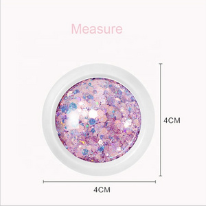 8 Colors Nail Fairy Makeup Sequins Laser Pink Nail Glitter Decals glitter lightrystal extension nail jewellery