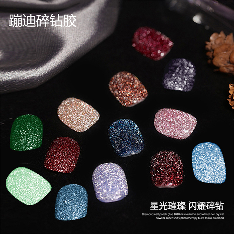 Glitter Semi Permanent UV LED Gel Soak Off 15ML Nail Polish Laser Diamond Flash Gel Varnish Shining Sequins Glue Nail Art