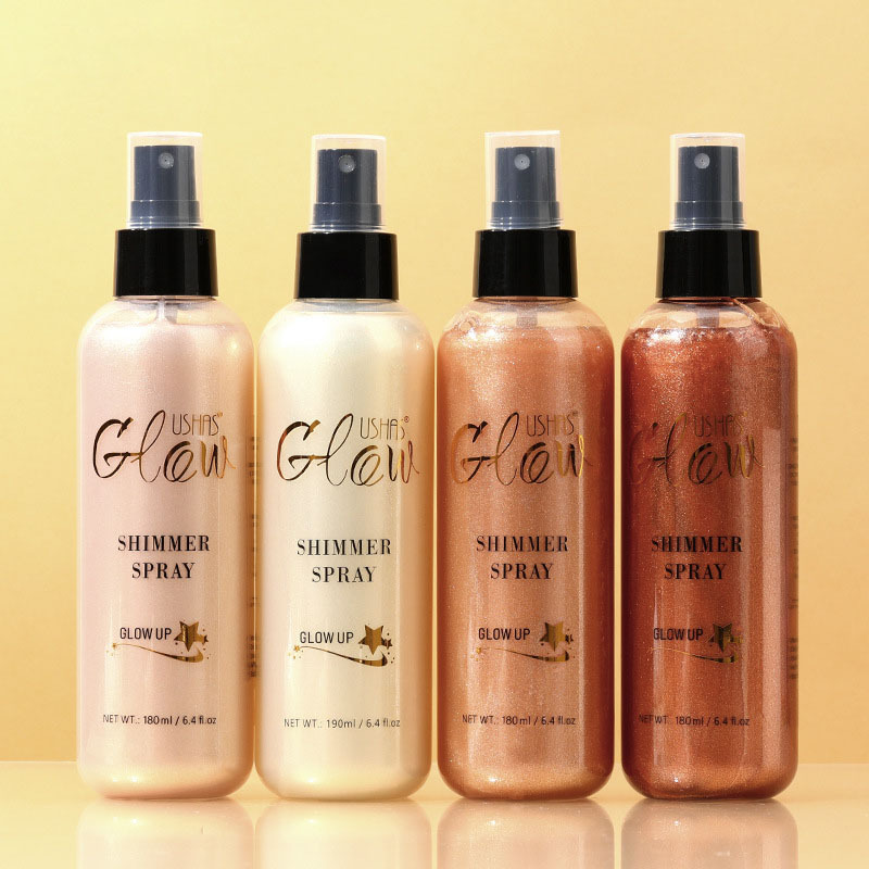 Body Glitter Mist Spray 4 Color Bronzer Golden Body Glitter Highlighter Liquid Body Shimmer Spray