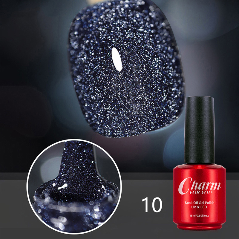 Glitter Semi Permanent UV LED Gel Soak Off 15ML Nail Polish Laser Diamond Flash Gel Varnish Shining Sequins Glue Nail Art