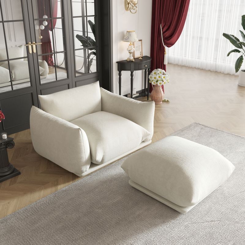 French minimalism popular Chenille Sofa High-Density Sponge Seating Sectional Couch Living Room Set