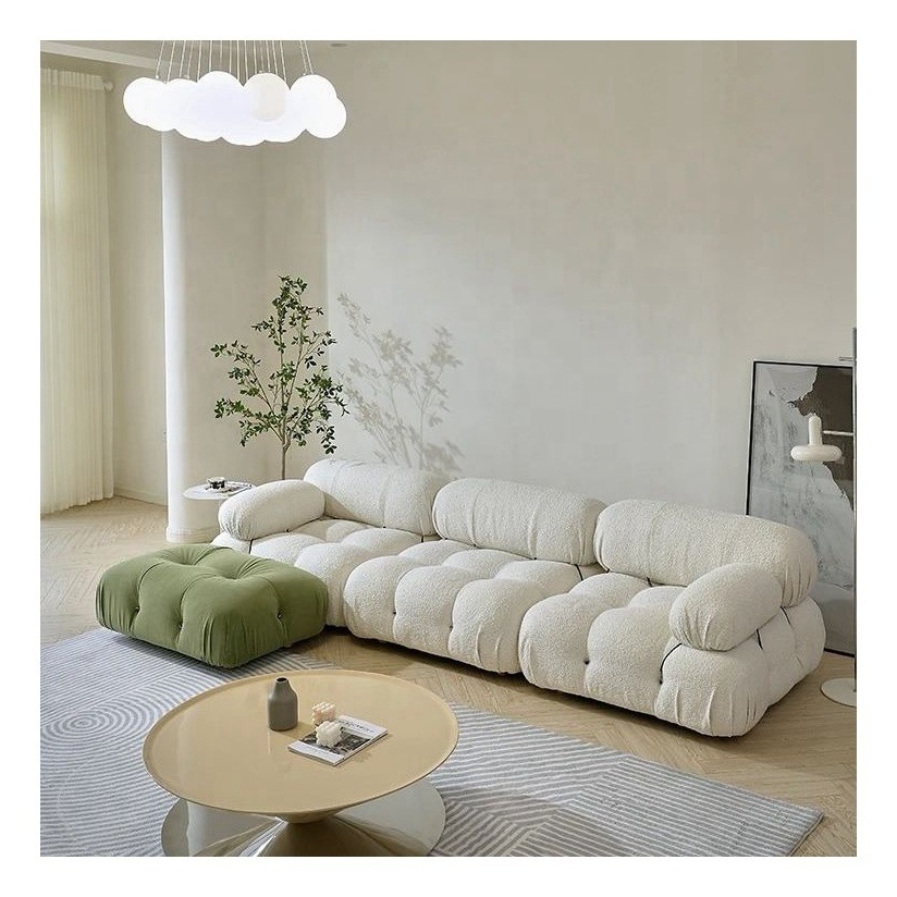 French minimalist lamb fleece module living room  set furniture cloud block designer creative free combination sofa