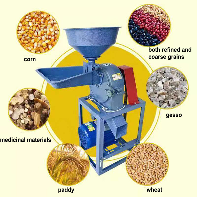 High Efficiency Electric Mini Grain Crusher Maize Grinder Soybean Corn Paddy Wheat Milling Machine