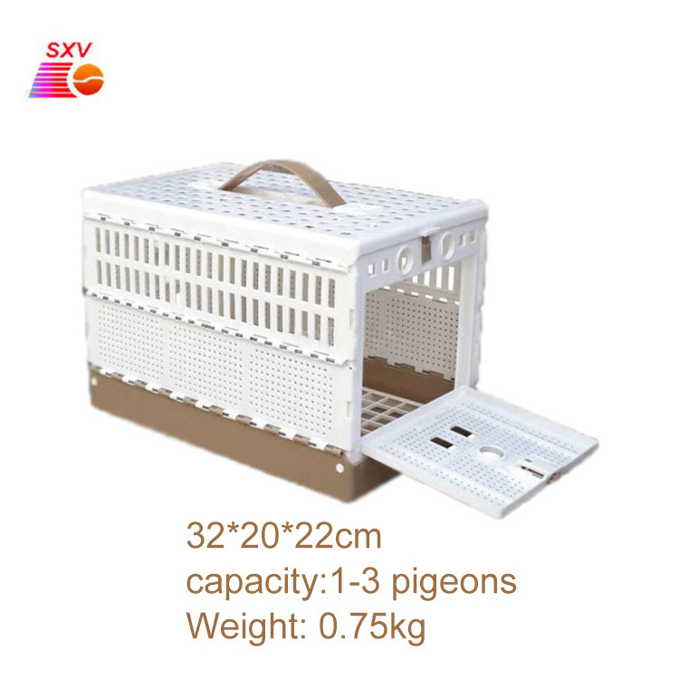 Pet product plastic  pigeon bird transport cage box ABS training pigeon flying folding cage