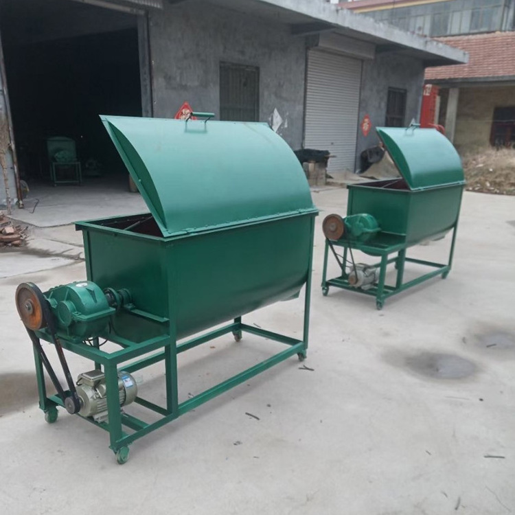 Animal cattle sheep forage dry powder feed mixer machine poultry feed mixing machine horizontal feed mixer equipment