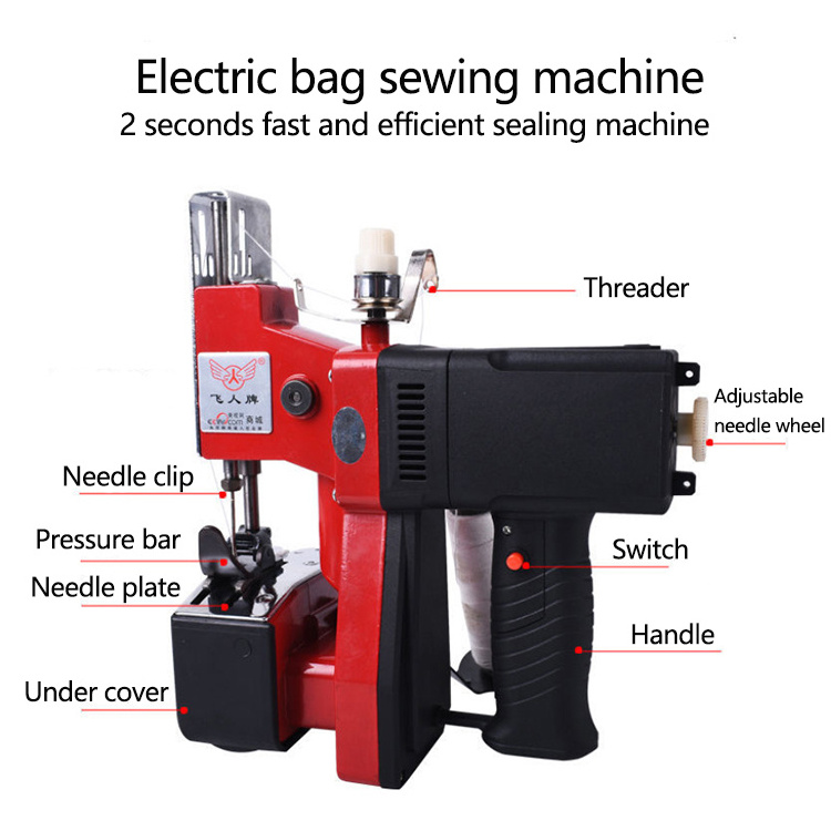 Portable Small Automatic Woven Bag Sealing Machine Rechargeable Seamless Bag Closer Sewing Machine