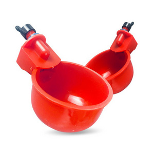 Poultry Feeders And Drinkers Red Plastic Chicken Pigeon Bird Poultry Water Bowl Automatic Chicken Cup Drinkers