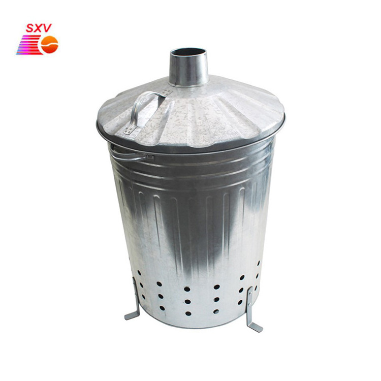 Gardening Household 12L to 120L galvanized steel waste incinerator smokeless garden waste incinerator