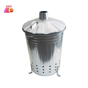 Gardening Household 12L to 120L galvanized steel waste incinerator smokeless garden waste incinerator