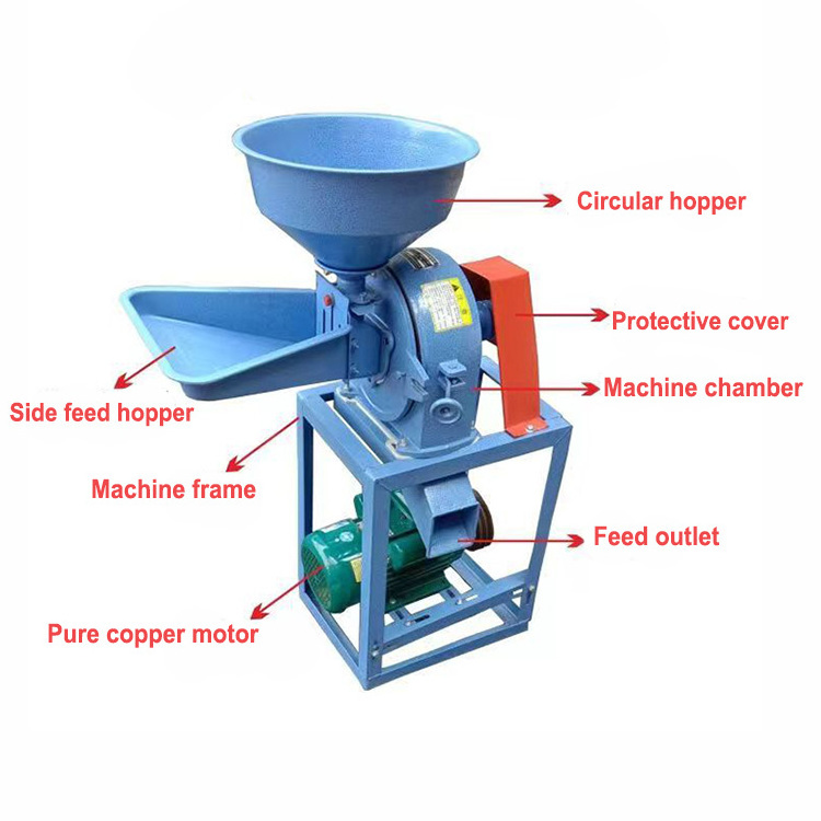 High Efficiency Electric Mini Grain Crusher Maize Grinder Soybean Corn Paddy Wheat Milling Machine