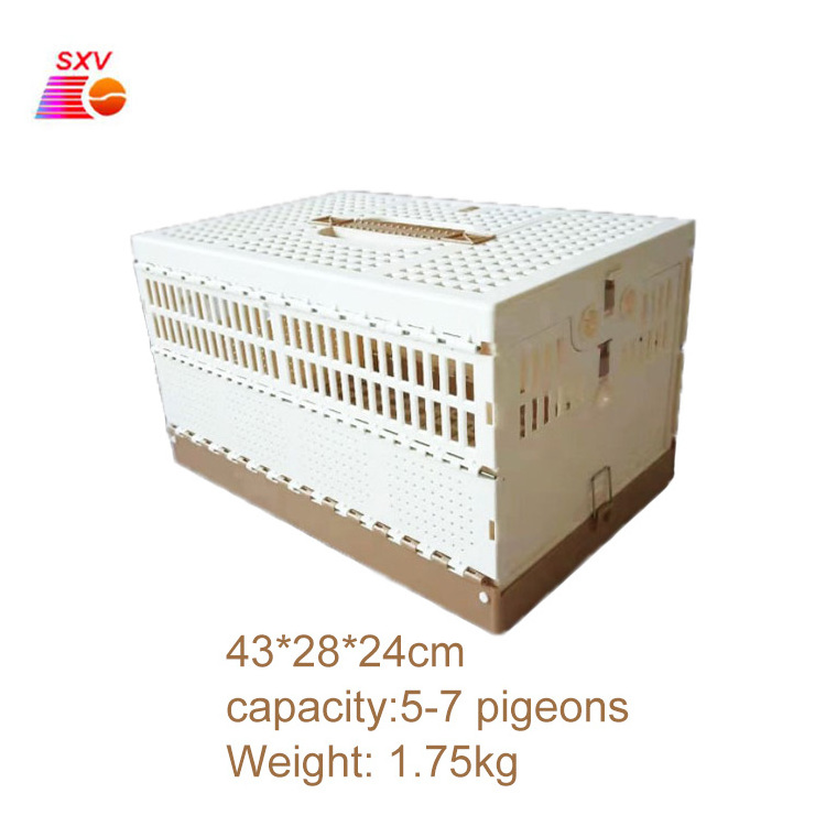 Pet product plastic  pigeon bird transport cage box ABS training pigeon flying folding cage