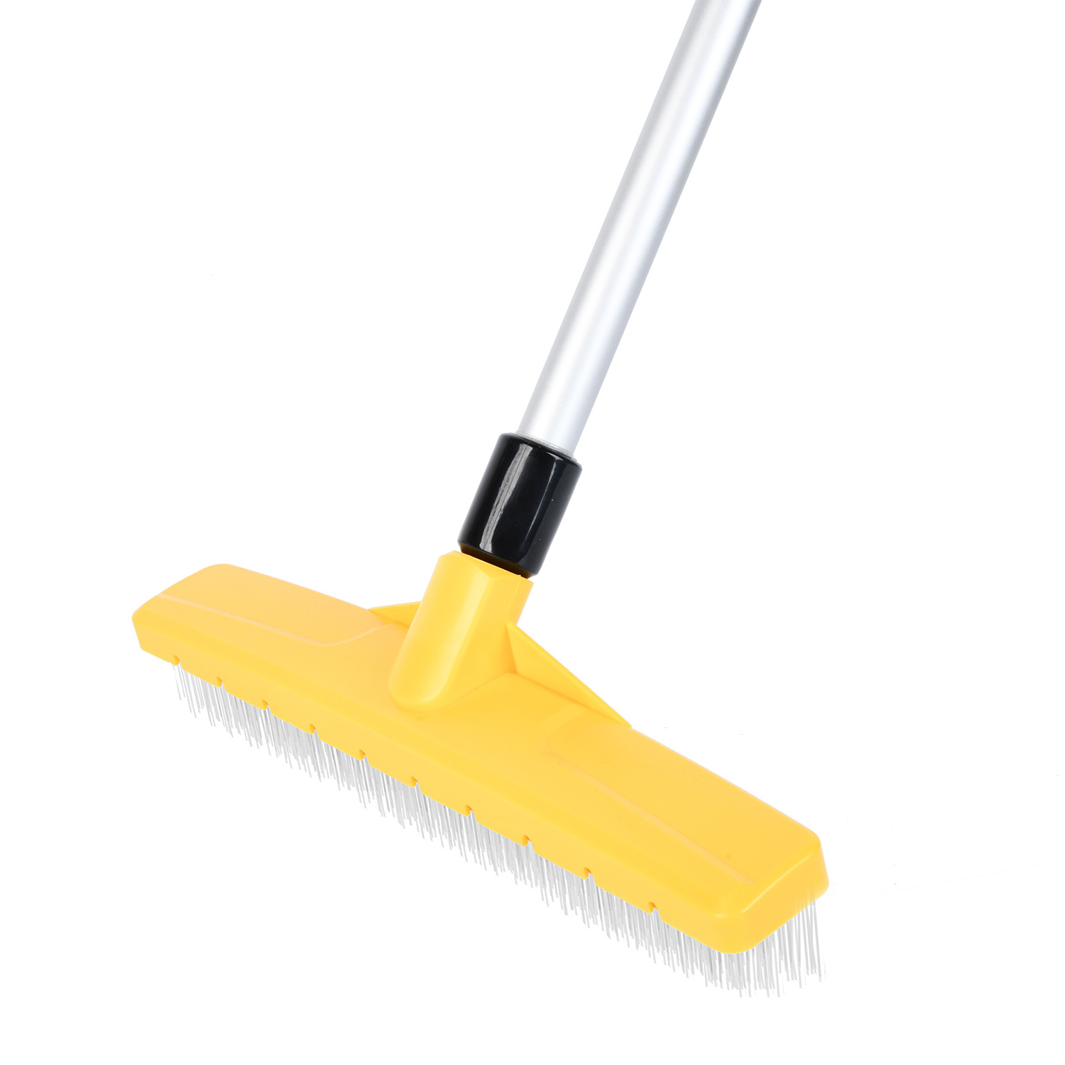 Vertak artificial turf cleaning brush aluminum handle waterflow artificial grass rake with 2 section handle