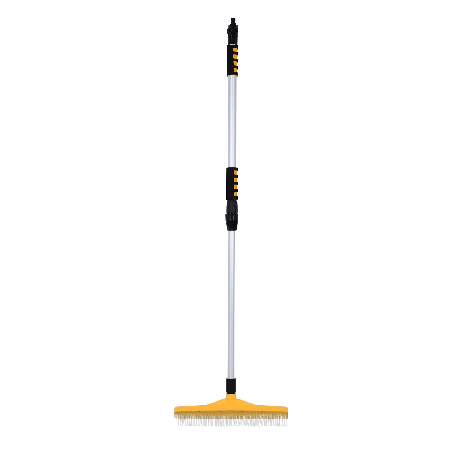 Vertak artificial turf cleaning brush aluminum handle waterflow artificial grass rake with 2 section handle