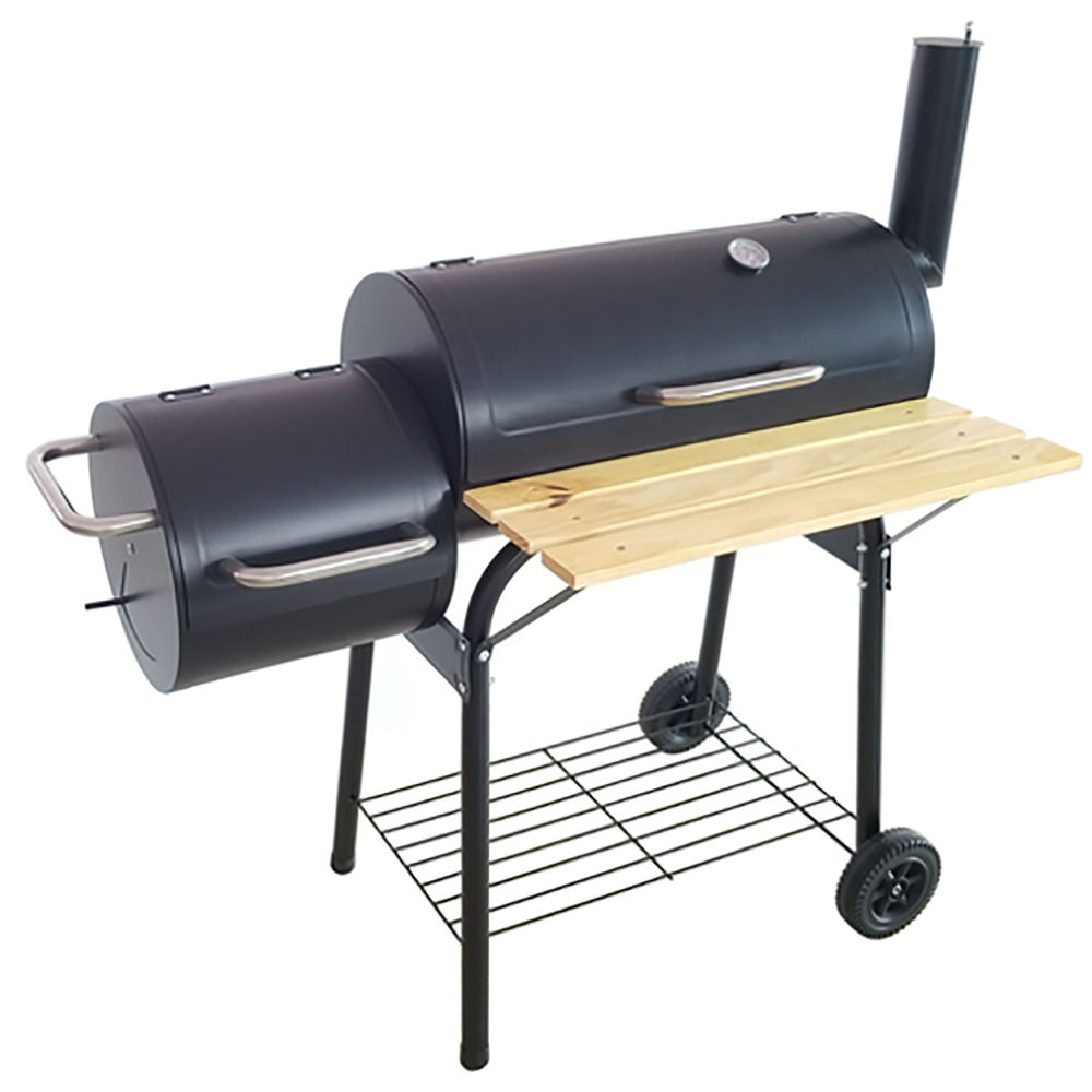 VERTAK iron camping bbq smoker grill commercial heavy duty charcoal bbq grill with side table