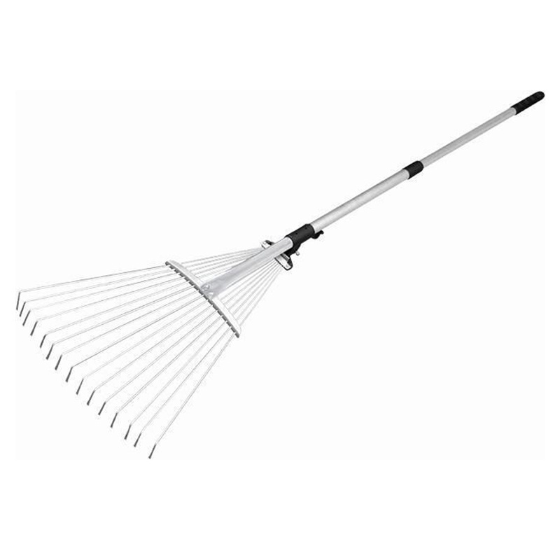 VERTAK 15 teeth heavy duty telescopic china leaf rake landscape garden metal rake with handle