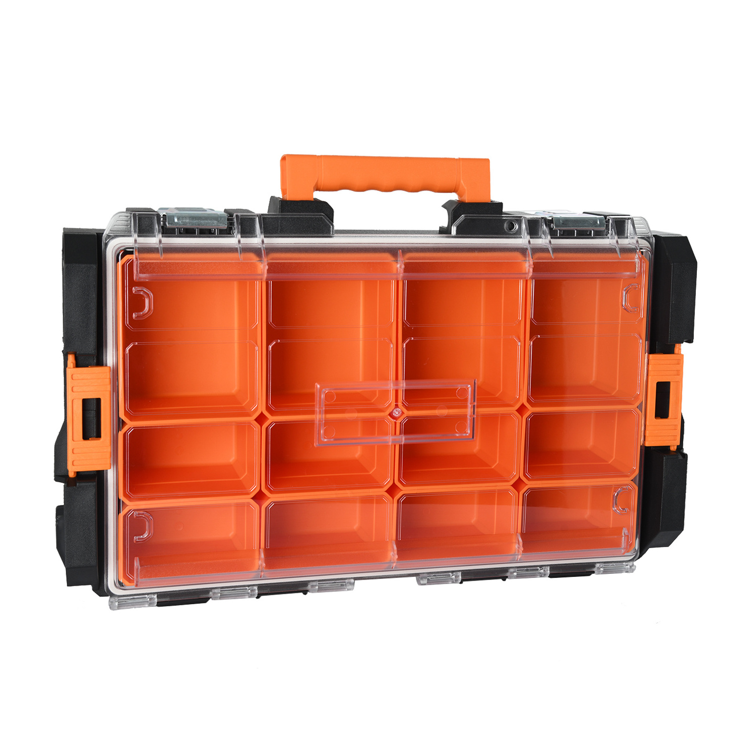 Vertak 12 grids transparent cover parts storage tool box plastic packaging box with compartments