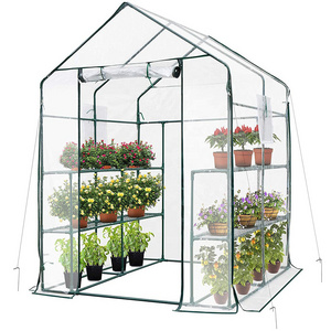 VERTAK walk in cheap indoor home hobby greenhouse supplies frost protection multi-tier walk-in green house