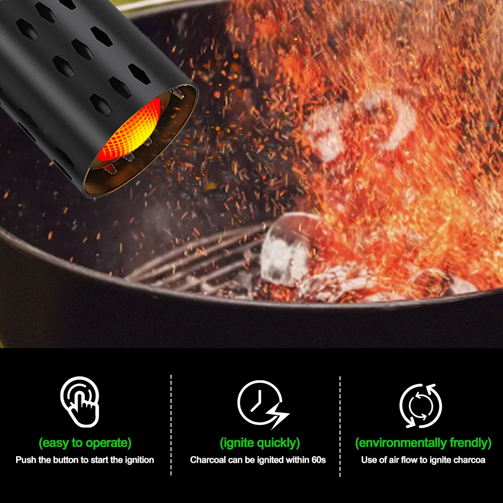 Vertak 2000W Barbecue Camping Stove Wood Burning Weed Burner Torch Firestarter Charcoal Fire Starter With Cold And Hot Air