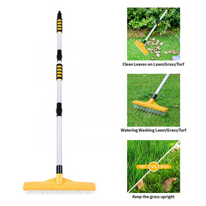 Vertak Multi-function Garden Cleaning Brush Water flow Garden Broom Telescopic Handle Carpet Turf Rake Artificial Grass Brush