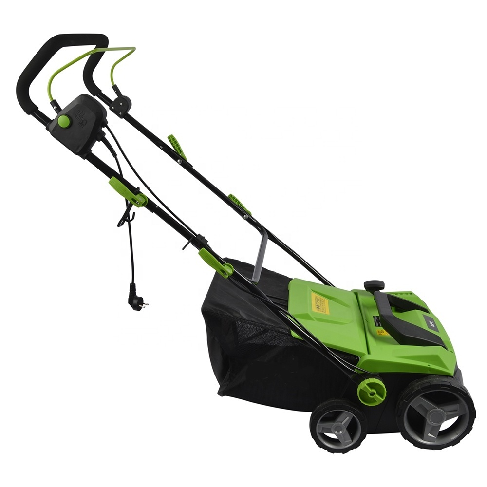 Vertak 1500W Electric Garden Walk Behind Lawn Scarifier And Dethatcher Raker With Collection Bag