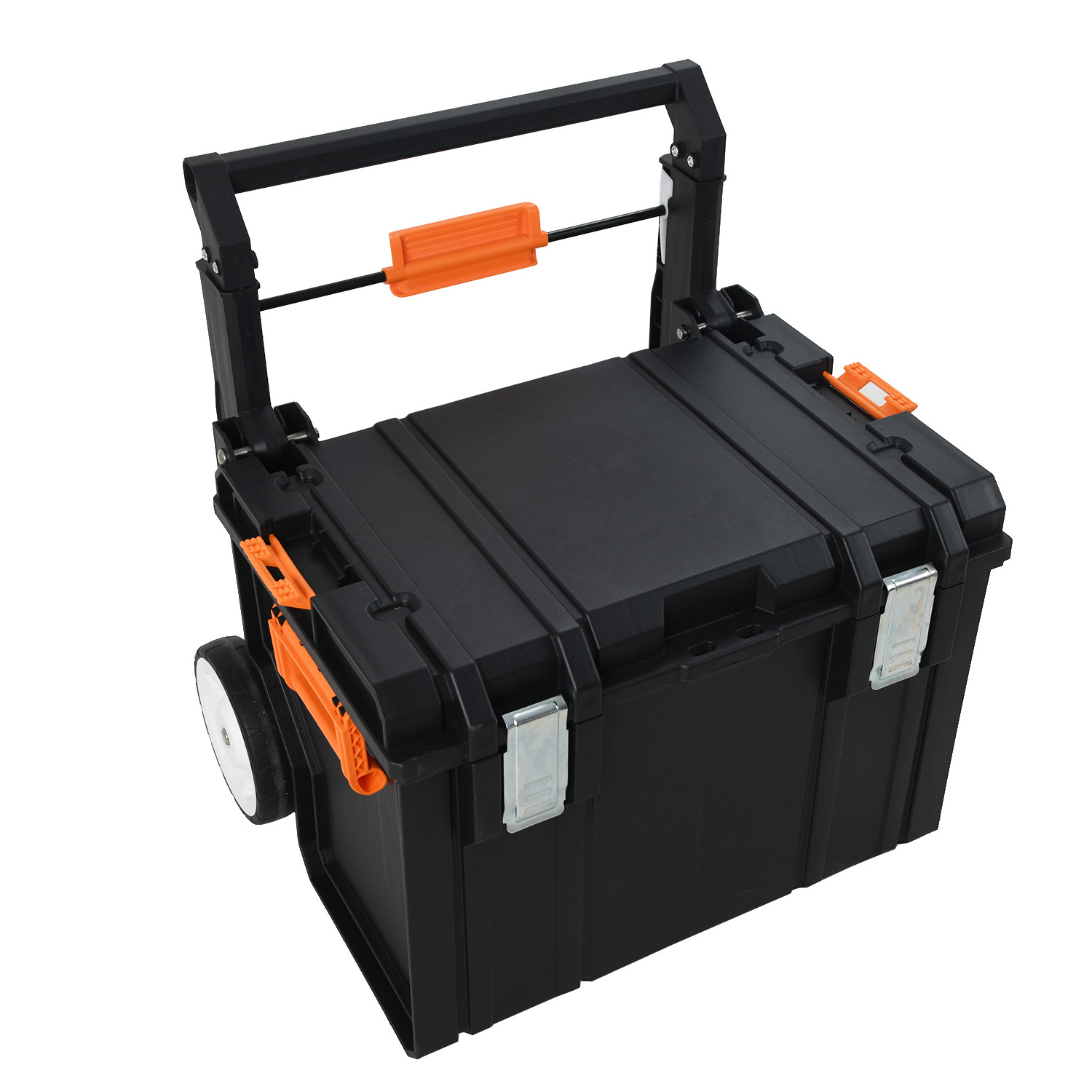 VERTAK stackable plastic mobile tool box trolley waterproof rolling tool case with wheels for storage and transportation