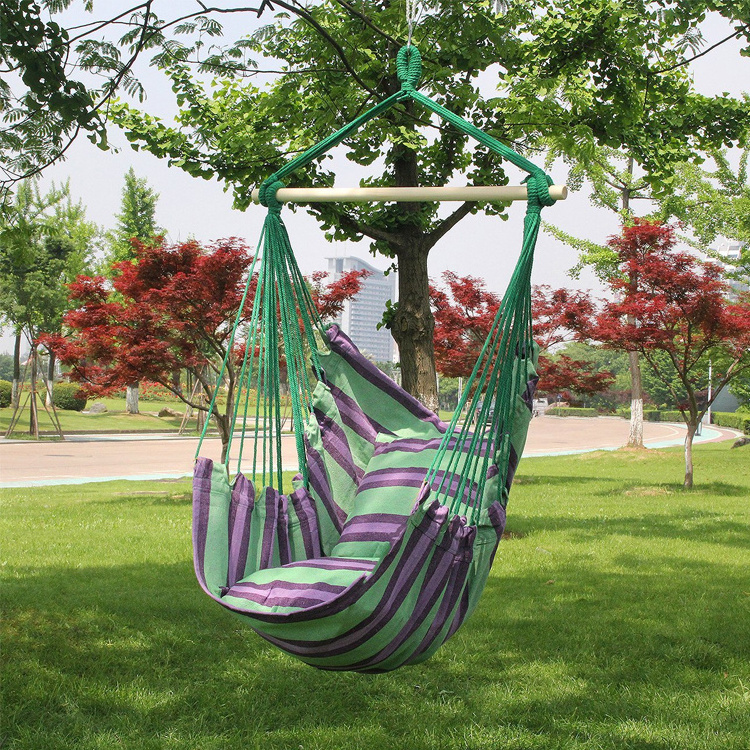 VERTAK indoor outdoor hanging swing hammock chair with cushion