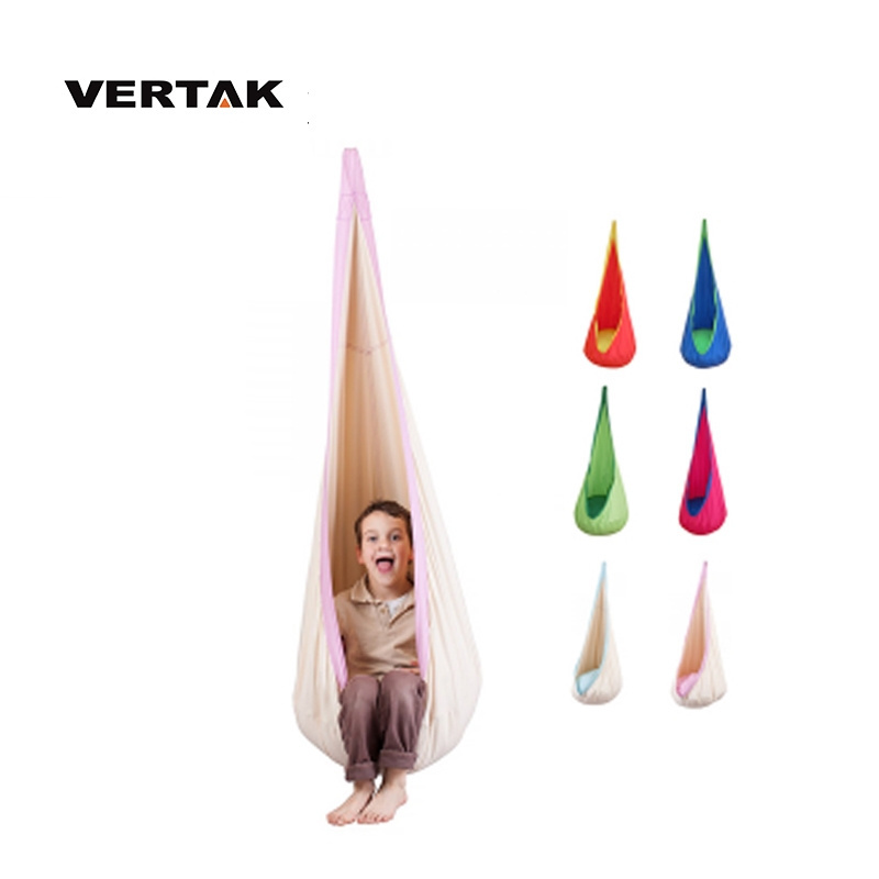 VERTAK 100% cotton Indoor outdoor baby hammock home hanging swing kids pod swing chair