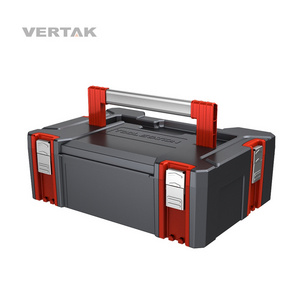 VERTAK Portable Small ABS Plastic Storage Toolbox With Aluminium Handle and Latch