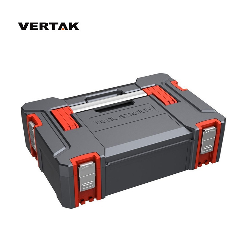 VERTAK Portable Small ABS Plastic Storage Toolbox With Aluminium Handle and Latch