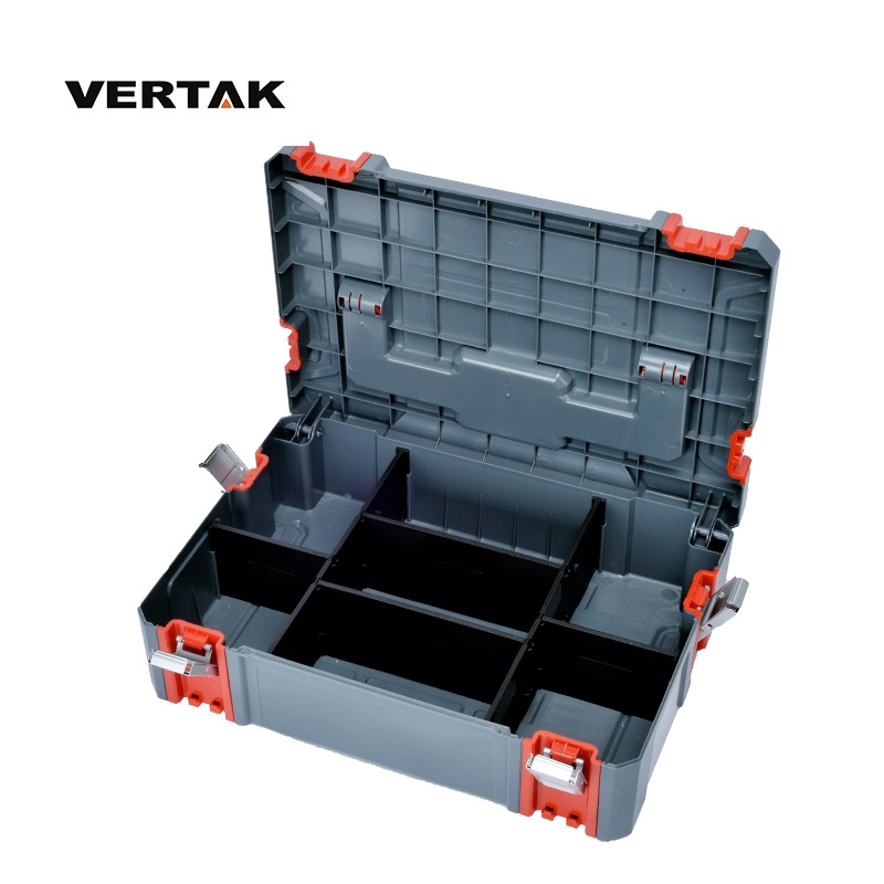 VERTAK Portable Small ABS Plastic Storage Toolbox With Aluminium Handle and Latch