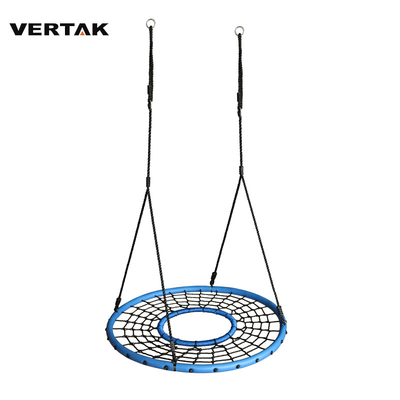 VERTAK 100cm Kids Outdoor Swing Round Baby Garden Hanging Basket Swing For Children Adult