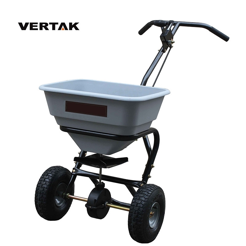 VERTAK 70LB fertilizer seed manure spreader for family farm walk behind garden scattering cart