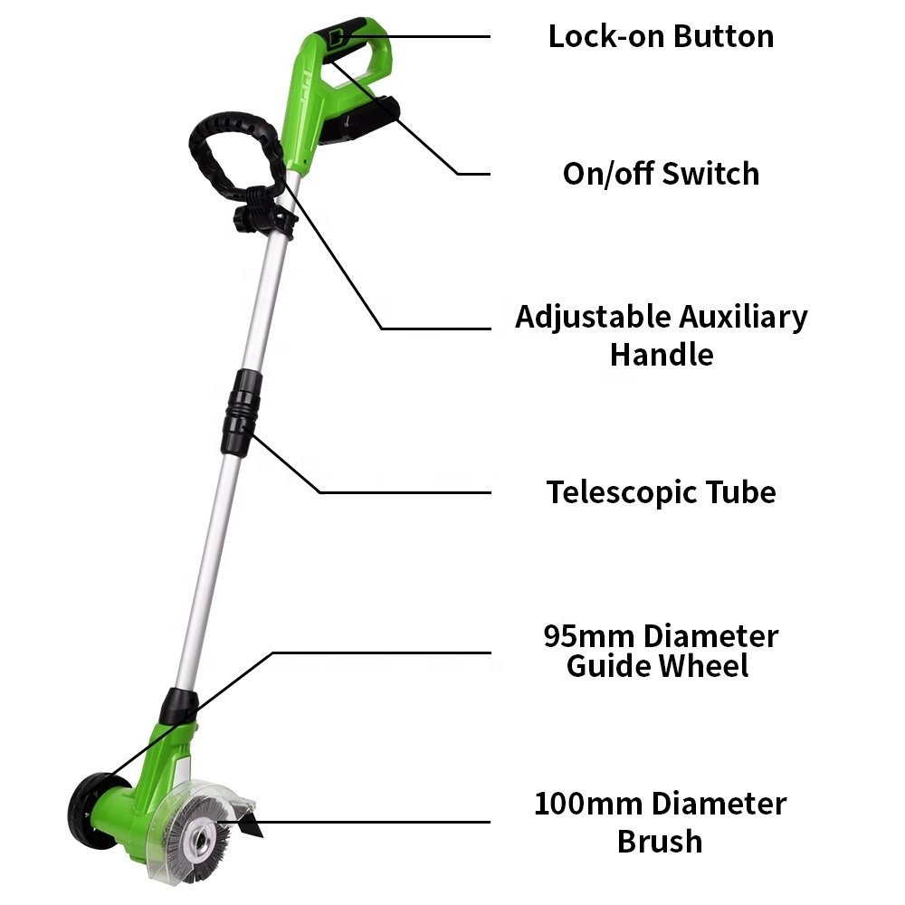 Vertak 2000mAH professional street edger sweeper battery artificial grass power sweeper cordless