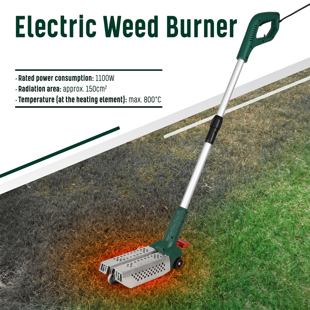 VERTAK 1100W garden weed burner killer yard patio electric weed burner with trolley wheels