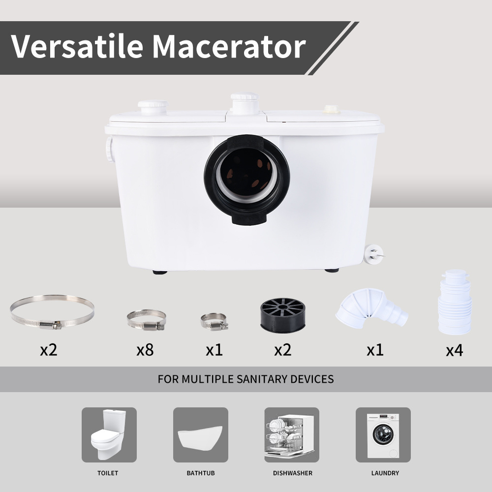 VERTAK macerating pump 600w household smart multipurpose toilet macerator pump price