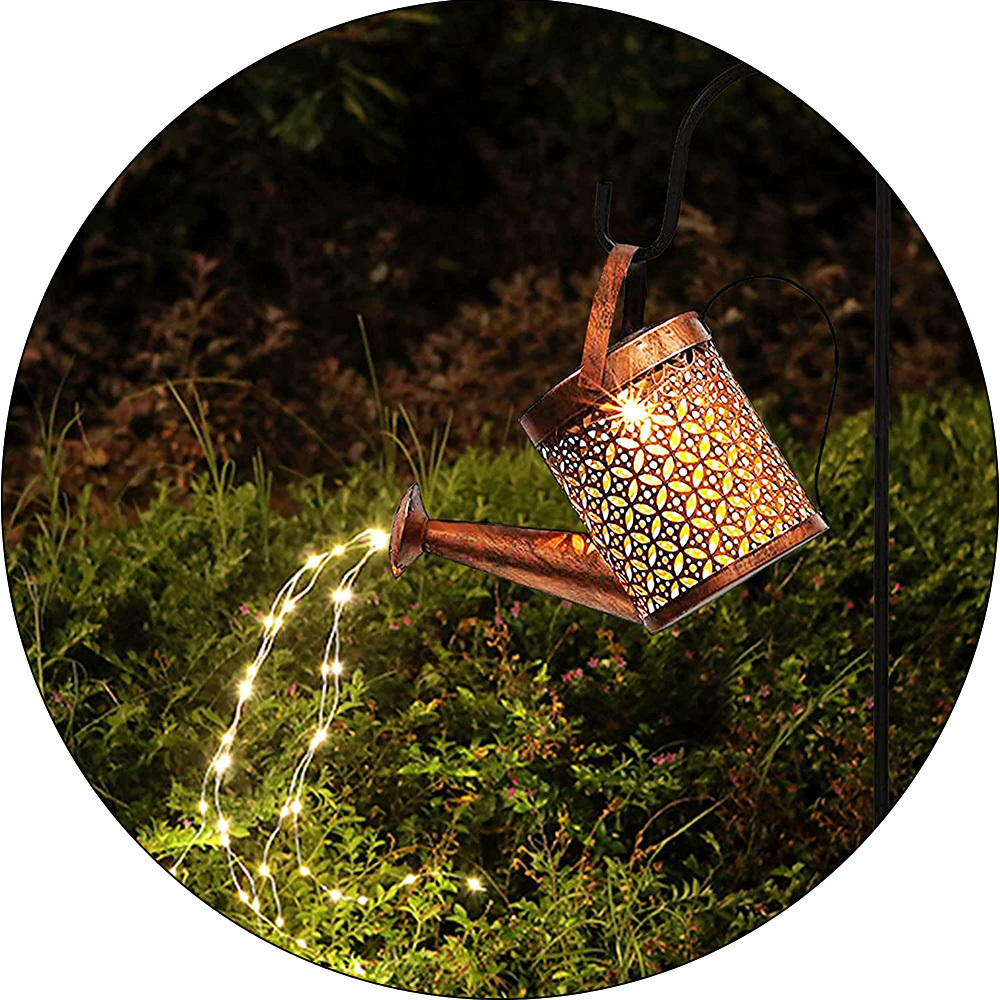 Vertak water can solar power fairy lights outdoor waterproof IP65 outdoor solar garden lights with 12V battery